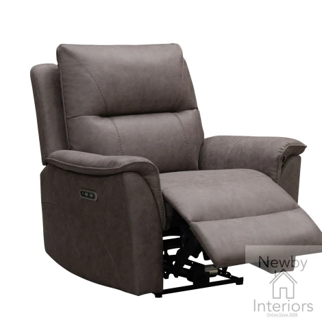 KAN-311-TR - Kansas Truffle Leather Effect Recliner Chair with Lumbar Support