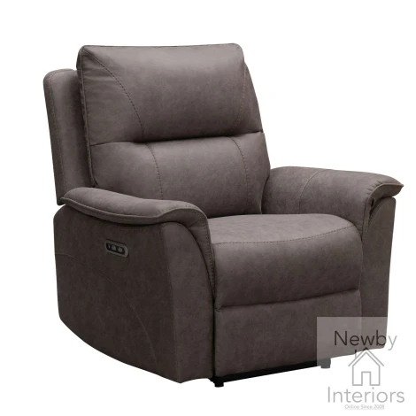 KAN-311E-TR - Kansas Truffle Leather Effect Electric Power Recliner Chair