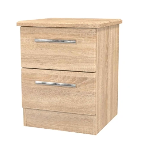 KNI005-BO-BO - Knightsbridge - Bardolino Oak 2 Drawer Bedside Cabinet / Bedside Table / Nightstand
