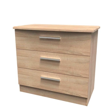 KNI010-BO-BO - Knightsbridge - Bardolino Oak Chest of 3 Drawers