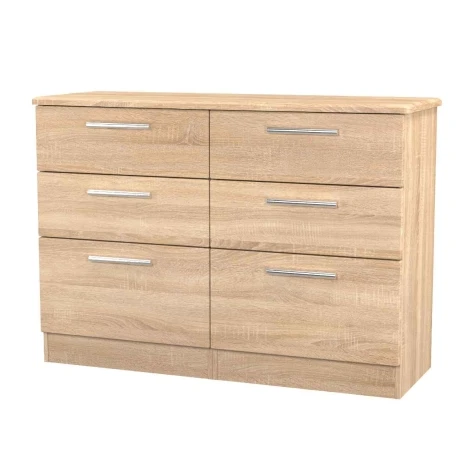 KNI015-BO-BO - Knightsbridge - Bardolino Oak Midi Chest of 6 Drawers