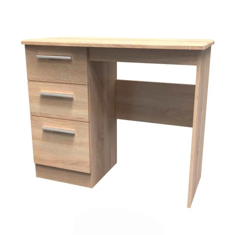KNI031-BO-BO - Knightsbridge - Bardolino Oak Single Pedestal Dressing Table / Vanity Table / Desk