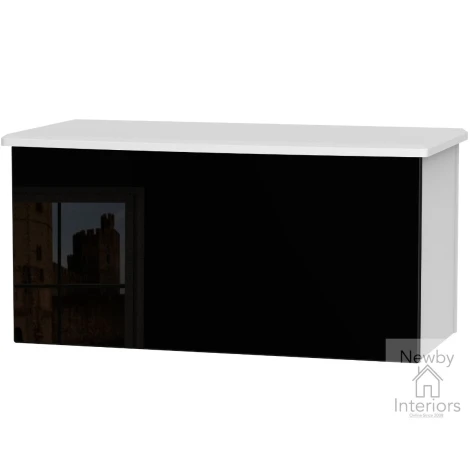 KNI035-BG-BW - Knightsbridge Black Gloss & White Blanket Box