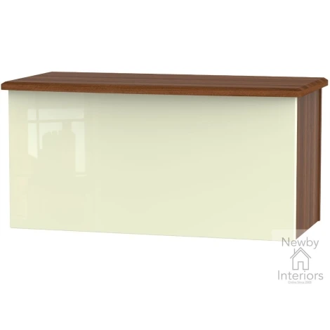 KNI035-CG-NW - Knightsbridge Cream Gloss & Noche Walnut Blanket Box