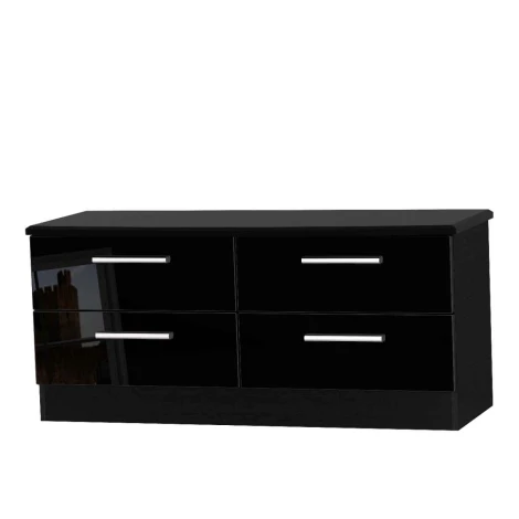 KNI036-BG-BM - Knightsbridge Black Gloss 4 Drawer Bed Box