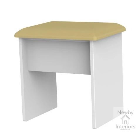 KNI040-BG-BW - Knightsbridge Black Gloss & White Dressing Table Stool