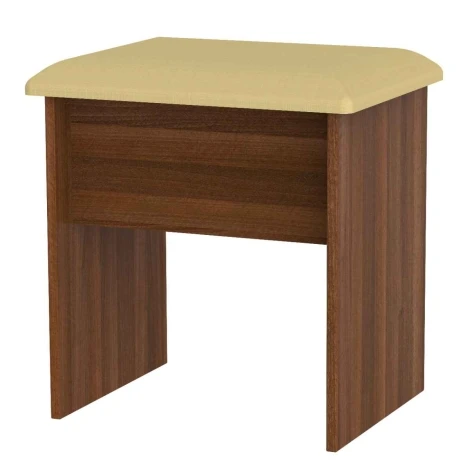 KNI040-BG-NW - Knightsbridge Black Gloss & Noche Walnut Dressing Table Stool
