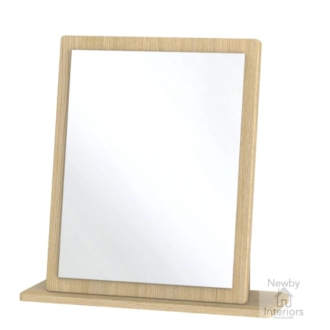 KNI044-BG-OK - Knightsbridge Black Gloss & Oak Small Mirror
