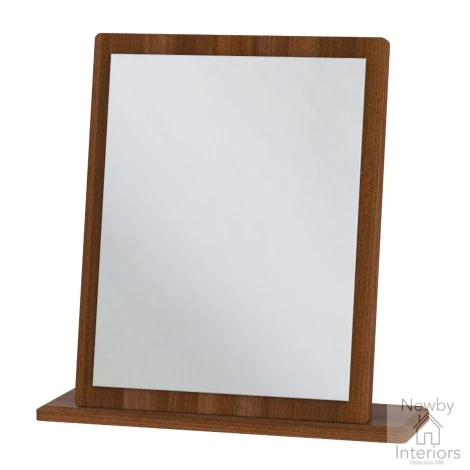 KNI044-CG-NW - Knightsbridge Cream Gloss & Noche Walnut Small Mirror