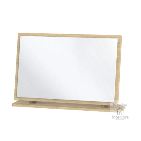 KNI047-BG-OK - Knightsbridge Black Gloss & Oak Large Mirror