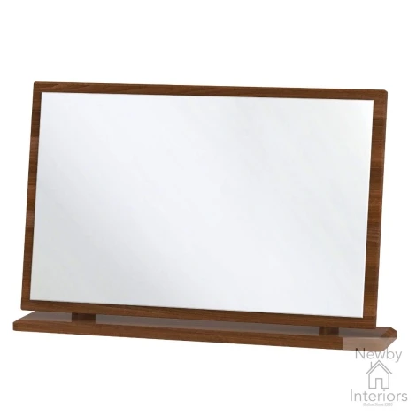 KNI047-CG-NW - Knightsbridge Cream Gloss & Noche Walnut Large Mirror