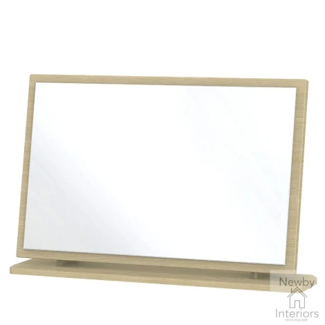 KNI047-CG-OK - Knightsbridge Cream Gloss & Oak Large Mirror