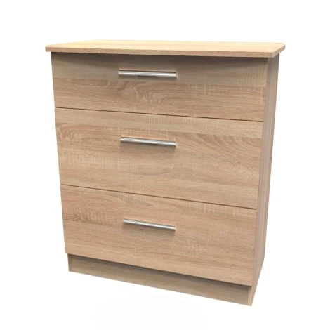 KNI049-BO-BO - Knightsbridge Bardolino Oak 3 Drawer Deep Chest
