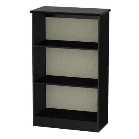 KNI092-BG-BM - Knightsbridge Black Gloss 2 Open Shelves Bookcase