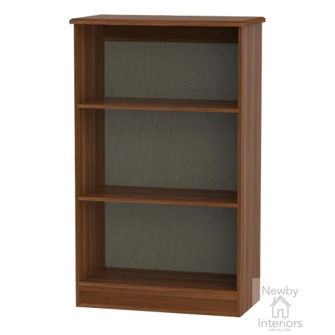 KNI092-CG-NW - Knightsbridge Cream Gloss & Noche Walnut 2 Open Shelves Bookcase