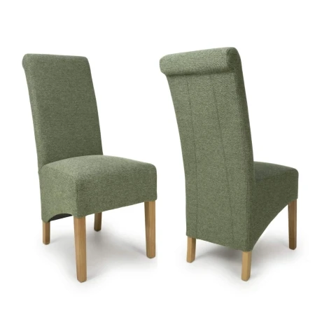 001-20-41-01-01 - Krista Weave Green Dining Chairs (Pair)