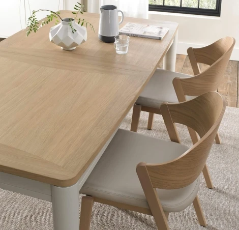 2807-3 - Larsen Soft Grey & Oak Extending Dining Table 6 to 8 Seater 