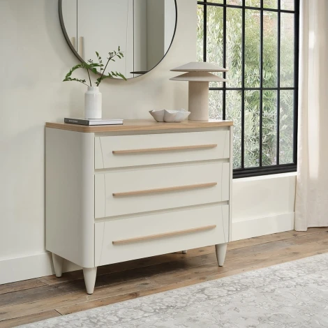 Larsen Soft Grey & Oak 3 Drawer Chest