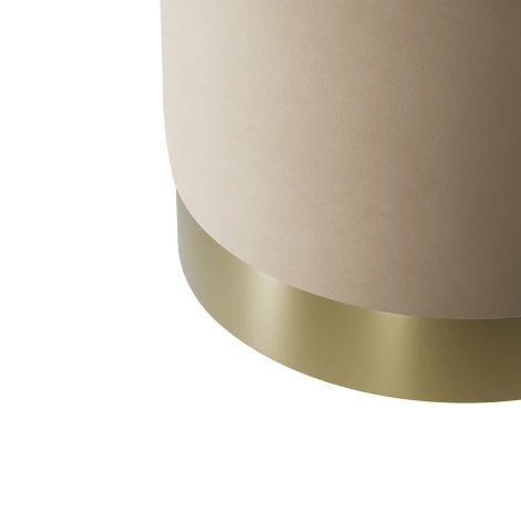 Lara Pouffe Beige Velvet / Brushed Gold Small 