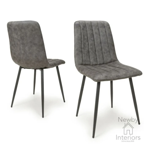 167-10-03-01-01 - Lisbon Microfibre Grey Dining Chair (Set of 4)