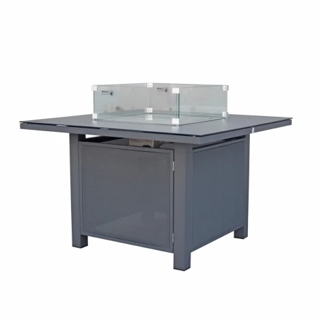 Lisbon Outdoor Grey Powder Coated Gas Fire Pit Table
