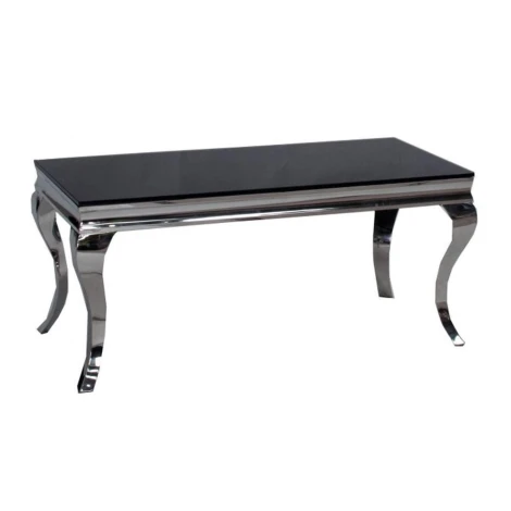 LCT-WG - Louis White Glass & Chrome Coffee Table (130cm)