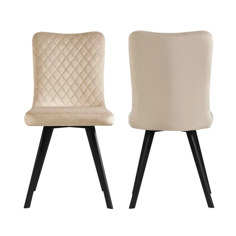 DC1737-CHM - Lucas Champagne Velvet Dining Chair (Pair)
