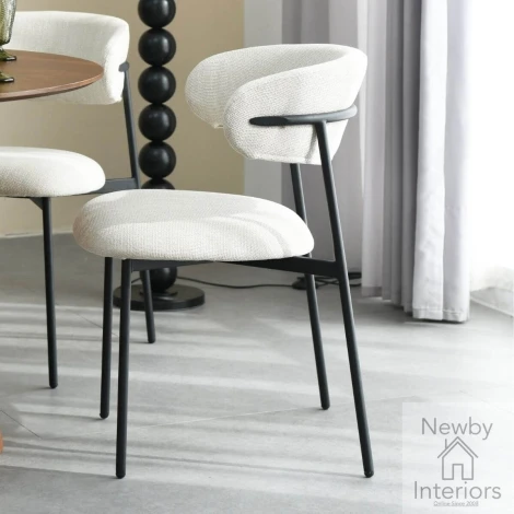 Marisa Linen Effect Natural Dining Chair (Pair)