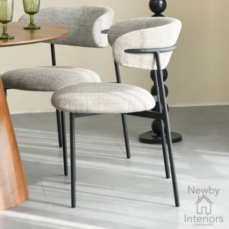 Marisa Tweed Oatmeal Dining Chair (Pair)