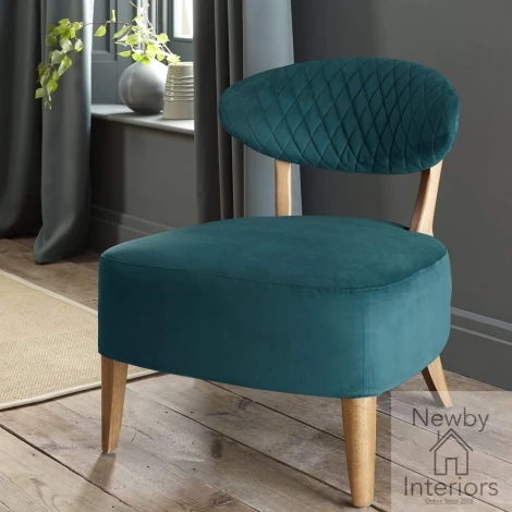 C08197VGN - Margot Sea Green Velvet Accent Chair with Wooden Frame