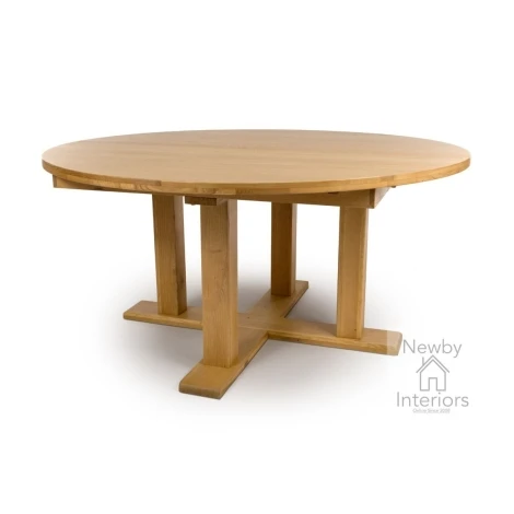 MAD-161E - Madrid Oak Extending Round Dining Table 160cm-210cm