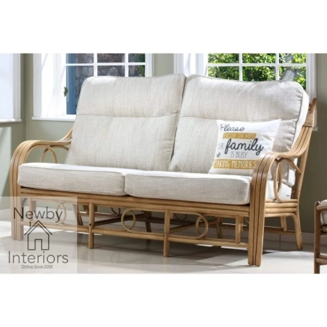 Madrid Light Oak, Cane 3 Seater Sofa