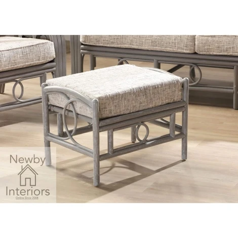 Madrid Grey Wash, Cane Footstool