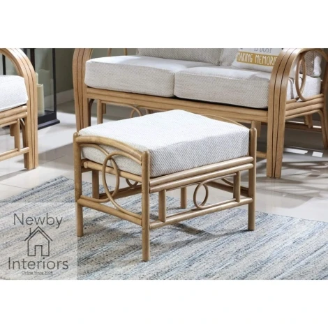 Madrid Footstool LO - Madrid Light Oak, Cane Footstool