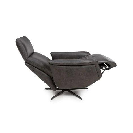 Max Dark Grey Leather Swivel Recliner Chair