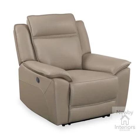 MELNIK-1R-TP-ELEC - Melnik Taupe Leather Electric Recliner Chair