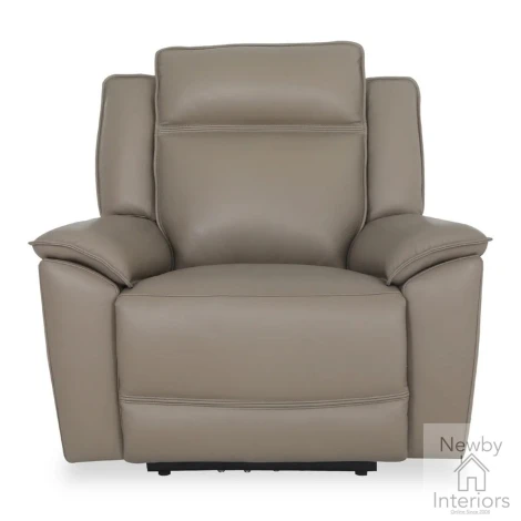 MELNIK-1R-TP - Melnik Taupe Leather Manual Recliner Chair
