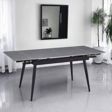 991-03-18 - Monaco Grey Ceramic Side Extending Dining Table (120-180cm)