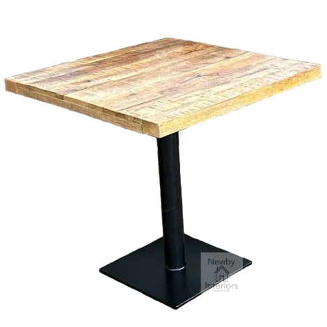 INDIGO-001 - Natural Mango Wooden Top 7.5m Square Breakfast Table
