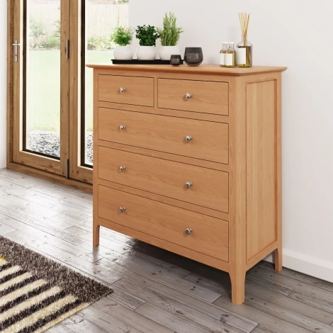 NT-2O3 - Natalie Light Oak 2 Over 3 Chest