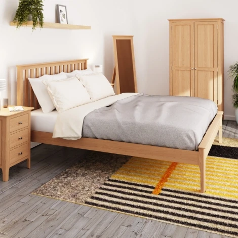 NT-50-UK-1 - Natalie Light Oak - 5' King Slatted Bed