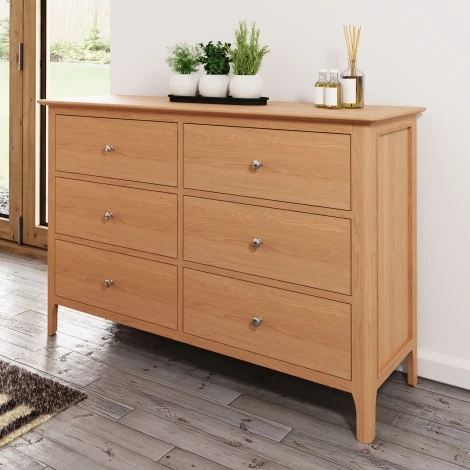 NT-6DC - Natalie Light Oak 6 Drawer Chest