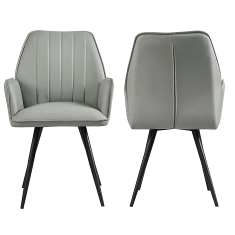 DC4968-LG - Noah Light Grey PU Dining Chair (Pair)