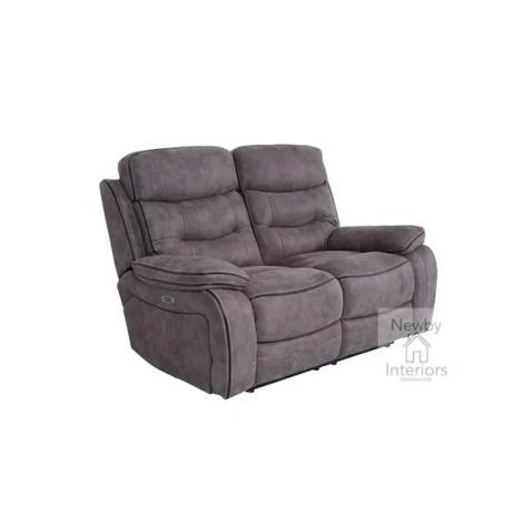 NOAH-2R-LC-DUAL-ELEC - Noah Light Charcoal Fabric 2 Seater Dual Electric Recliner Sofa with Headrest