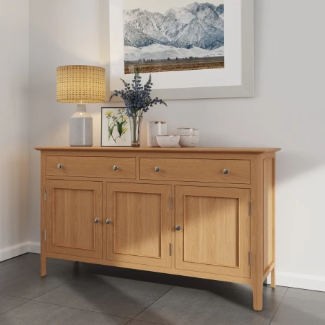 Natalie Light Oak 3 Door Sideboard