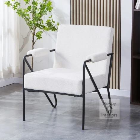308-13-04-01-01 - Oslo Natural Speckled Fabric Armchair