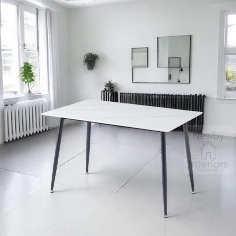 DT1552 - Oxford White Ceramic Top Dining Table (120cm)