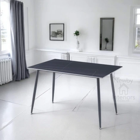 DT1553 - Oxford Black Ceramic Top Dining Table (120cm)