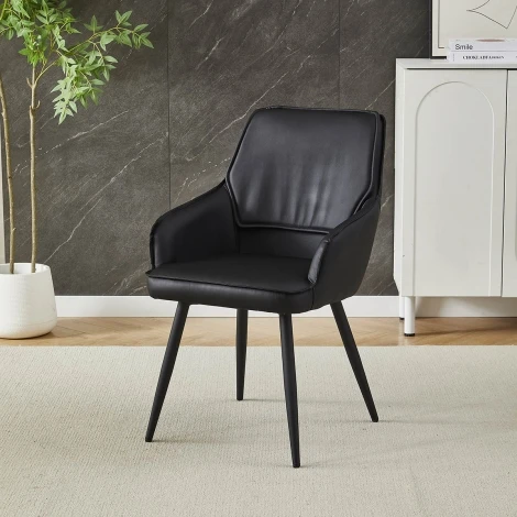 DC1823 - Palermo Black PU Dining Chair (Pair)