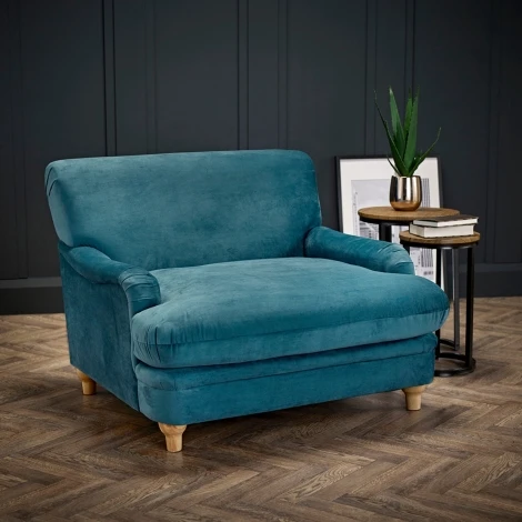 PLUMPBLUE - Plumpton Chair Peacock Blue Velvet
